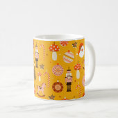 レトロクリスマスサンタロッキングホースのパターン コーヒーマグカップ (正面右)