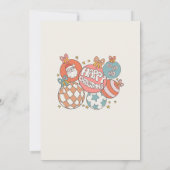 レトロクリスマスサンタワンダーフルファースト誕生日 招待状 (裏面)