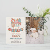 レトロクリスマスサンタワンダーフルファースト誕生日 招待状 (スタンド正面)