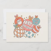 レトロクリスマスサンタワンダーフルファースト誕生日 招待状 (裏面)