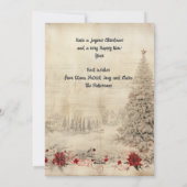 レトロクリスマスシャビーシックな雪のシーン シーズンカード (裏面)