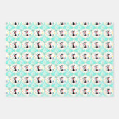 レトロクリスマスシャムネキャットオジーパターン ラッピングペーパーシート (正面3)