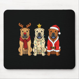 レトロクリスマスシャーペイサンタトナカイ犬好き マウスパッド