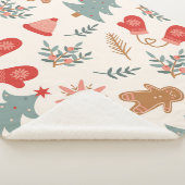 レトロクリスマスジンジャーブレッドのパターン。 シェルパブランケット (3/4)