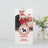 レトロクリスマススコティッシュテリア犬カスタムの写真 シーズンカード (スタンド正面)