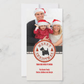 レトロクリスマススコティッシュテリア犬カスタムの写真 シーズンカード (正面)