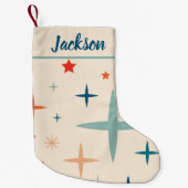 レトロクリスマスススススパークルカスタムー スモールクリスマスストッキング (正面)