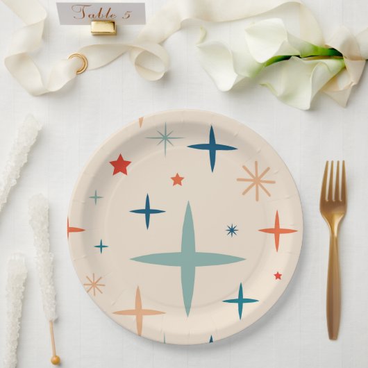 レトロクリスマスススススパークルホリデーパーティー ペーパープレート (ウェディング)