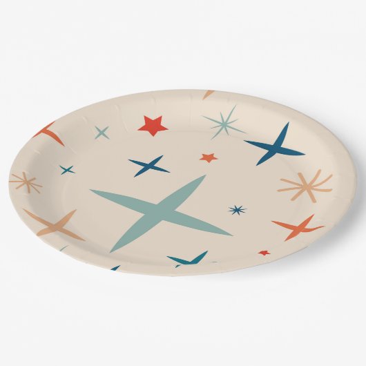 レトロクリスマスススススパークルホリデーパーティー ペーパープレート (アングル)