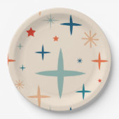 レトロクリスマスススススパークルホリデーパーティー ペーパープレート (正面)