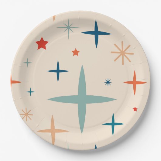 レトロクリスマスススススパークルホリデーパーティー ペーパープレート (正面)