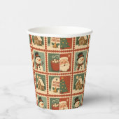 レトロクリスマススタンプのコラージュ 紙コップ (右)