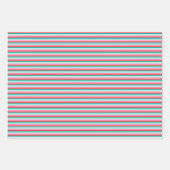 レトロクリスマススターズ、木ストライプ々 ラッピングペーパーシート (正面3)