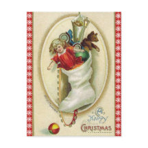 レトロクリスマスストッキングウィズトイズ