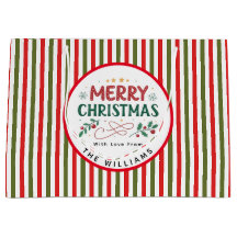レトロクリスマスストライプ柄のカスタムクリスマス