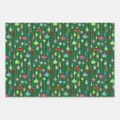レトロクリスマスセット1グリーンクリスマス ラッピングペーパーシート (正面2)