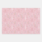 レトロクリスマスセット2ピンククリスマス ラッピングペーパーシート (正面2)