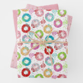 レトロクリスマスセット2ピンククリスマス ラッピングペーパーシート (インサイチュ)