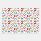 レトロクリスマスセット2ピンククリスマス ラッピングペーパーシート (正面)