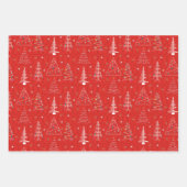 レトロクリスマスセット2レッドクリスマス ラッピングペーパーシート (正面2)