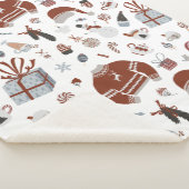 レトロクリスマスセーターパターン シェルパブランケット (3/4)