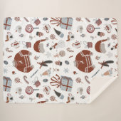 レトロクリスマスセーターパターン シェルパブランケット (正面(横))