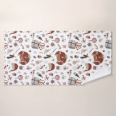 レトロクリスマスセーターパターン バスタオル (バスタオル)