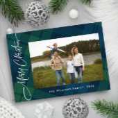 レトロクリスマスタータンチェックプレイド写真グリーティング シーズンカード