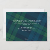 レトロクリスマスタータンチェックプレイド写真グリーティング シーズンカード (裏面)