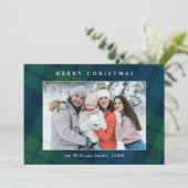 レトロクリスマスタータンチェックプレイド3フォトグリーティング シーズンカード (スタンド正面)