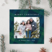 レトロクリスマスタータンチェックPlaid 2フォトグリーティング シーズンカード