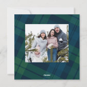 レトロクリスマスタータンチェックPlaid 2フォトグリーティング シーズンカード (裏面)