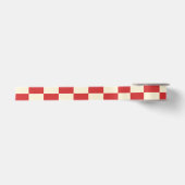 レトロクリスマスチェック柄 赤クリーム サテンリボン (正面)