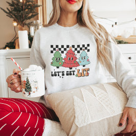 レトロクリスマスツリーが点灯 スウェットシャツ