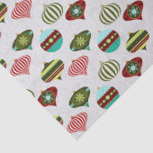 レトロクリスマスツリーのオーナメントのホワイトデコップページ 薄葉紙 (詳細)