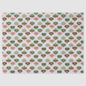 レトロクリスマスツリーのオーナメントのホワイトデコップページ 薄葉紙 (正面)