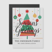 レトロクリスマスツリーのカスタマイズ可能な磁気カード (正面/裏面)