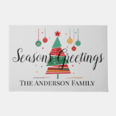 レトロクリスマスツリーのカスタマイズ ドアマット (正面)