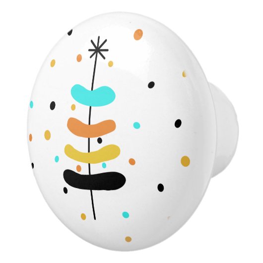 レトロクリスマスツリーのノブ/プル セラミックノブ (右)