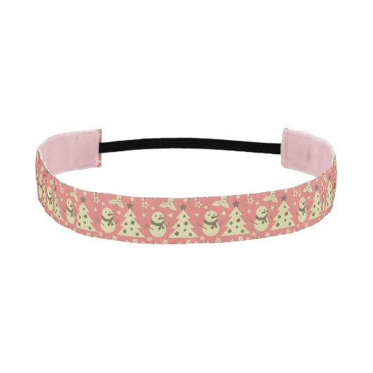 レトロクリスマスツリーのホリーベリースターキャンディーケーン アスレチックヘッドバンド (正面)