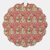 レトロクリスマスツリーのホリーベリースターキャンディーケーン オーナメントカード (裏面)