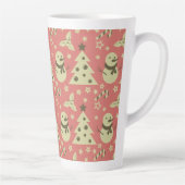 レトロクリスマスツリーのホリーベリースターキャンディーケーン カフェラテマグ (右)