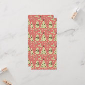 レトロクリスマスツリーのホリーベリースターキャンディーケーン カード (正面/裏面インサイチュ)