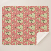 レトロクリスマスツリーのホリーベリースターキャンディーケーン シェルパブランケット (正面(横))