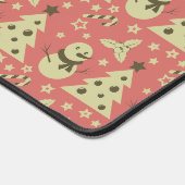 レトロクリスマスツリーのホリーベリースターキャンディーケーン デスクマット (コーナー)