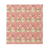 レトロクリスマスツリーのホリーベリースターキャンディーケーン ノートパッド (正面)