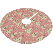 レトロクリスマスツリーのホリーベリースターキャンディーケーン ブラッシュドポリエステルツリースカート (アングル)