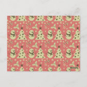 レトロクリスマスツリーのホリーベリースターキャンディーケーン ポストカード (裏面)