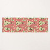 レトロクリスマスツリーのホリーベリースターキャンディーケーン ヨガマット (正面(横))