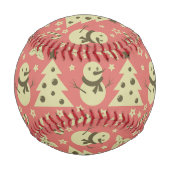 レトロクリスマスツリーのホリーベリースターキャンディーケーン 野球ボール (裏面)